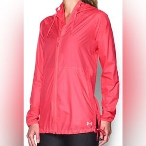 Under Armour Full Zipper Lightweight Hooded Jacket!Size:Large Color:Pink Nice!